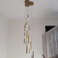 Bellini Square Tri-Tone Tubular Pendant Light Chandelier-Meet Lighting
