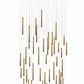 Bellini Square Tri-Tone Tubular Pendant Light Chandelier-Meet Lighting