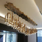 Bellini Square Tri-Tone Tubular Pendant Light Chandelier-Meet Lighting
