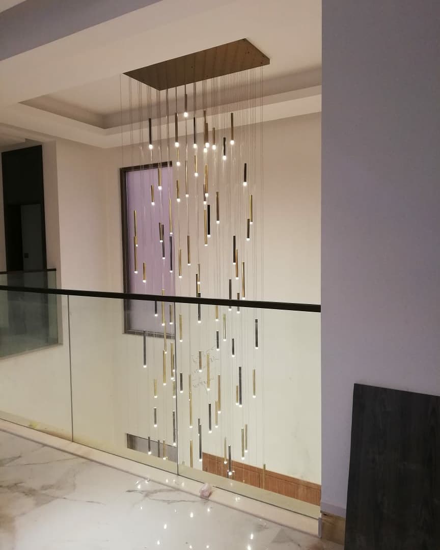 Bellini Square Tri-Tone Tubular Pendant Light Chandelier-Meet Lighting