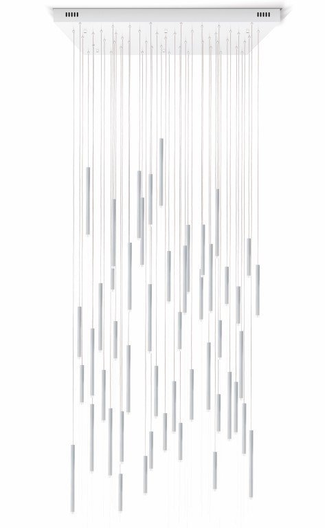 Bellini Square Tri-Tone Tubular Pendant Light Chandelier-Meet Lighting