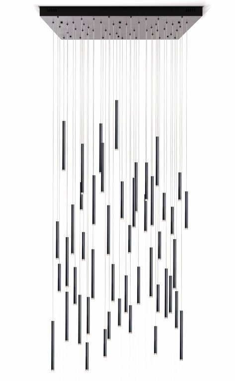 Bellini Square Tri-Tone Tubular Pendant Light Chandelier-Meet Lighting