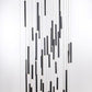 Bellini Square Tri-Tone Tubular Pendant Light Chandelier-Meet Lighting