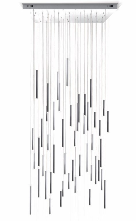 Bellini Square Tri-Tone Tubular Pendant Light Chandelier-Meet Lighting