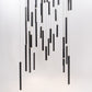 Bellini Square Tri-Tone Tubular Pendant Light Chandelier-Meet Lighting