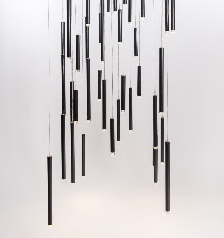 Bellini Square Tri-Tone Tubular Pendant Light Chandelier-Meet Lighting