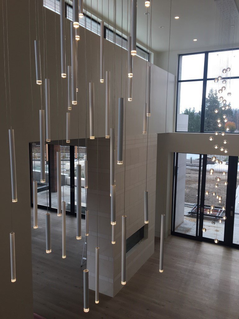 Bellini Square Tri-Tone Tubular Pendant Light Chandelier-Meet Lighting