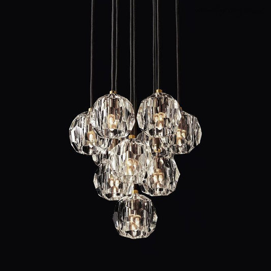 Boule Glass Round Cluster Chandelier 14"-Meet Lighting