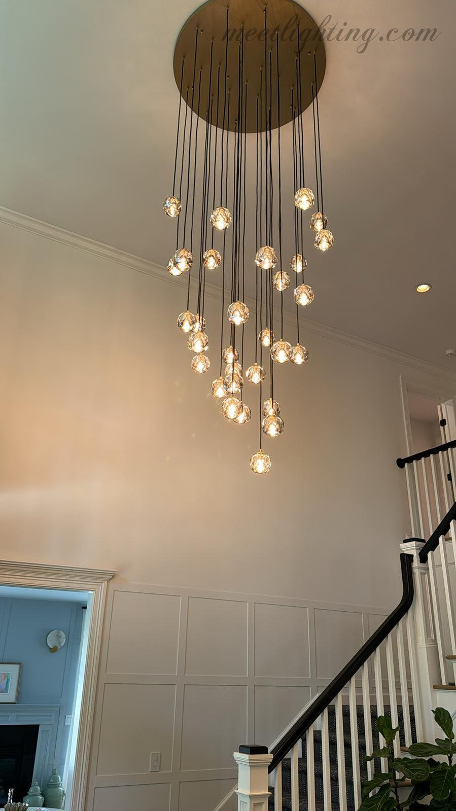 Boule Glass Round Cluster Chandelier 24"-MEET LIGHTING