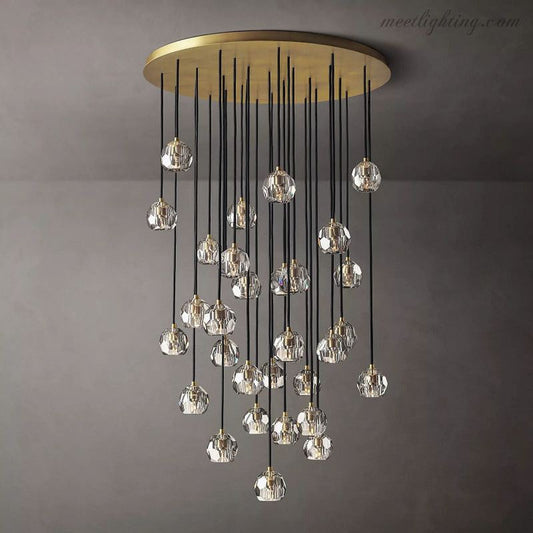 Boule Glass Round Cluster Chandelier 40"-Meet Lighting