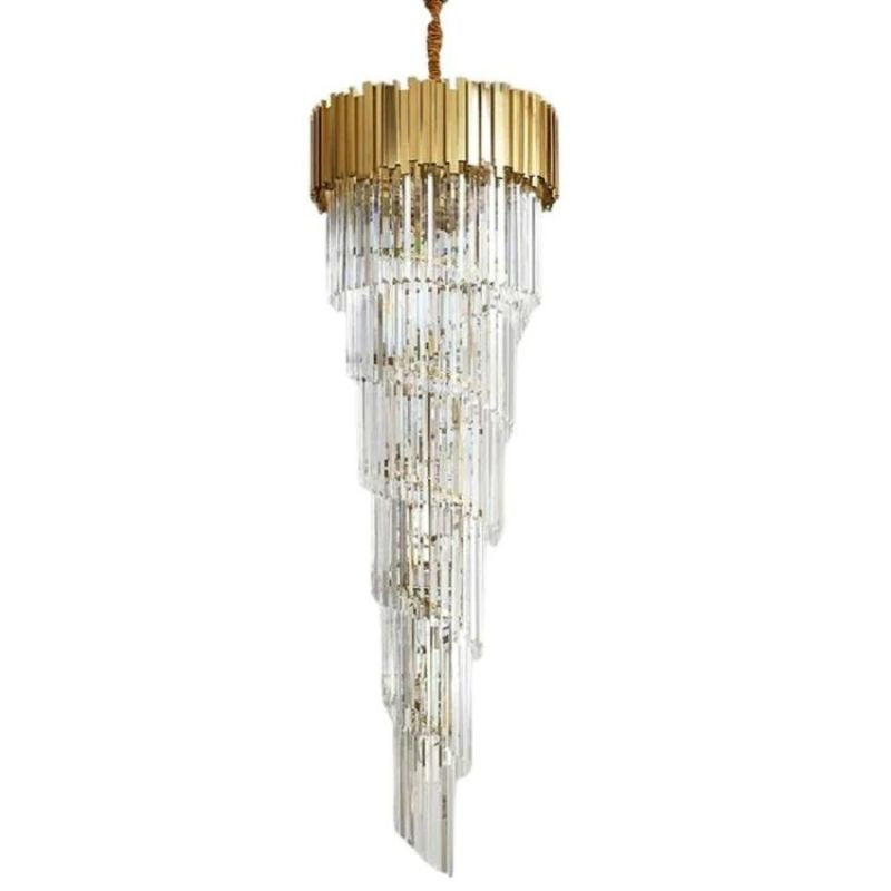 Bourbons Louis 2-Story Crystal Round Chandelier-Meet Lighting