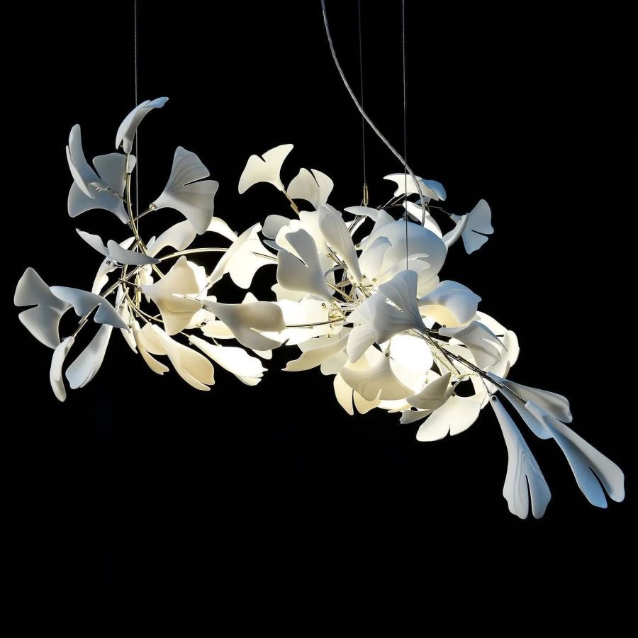 Bustling Ceramic Ginkgo Leaf Chandelier-Meet Lighting