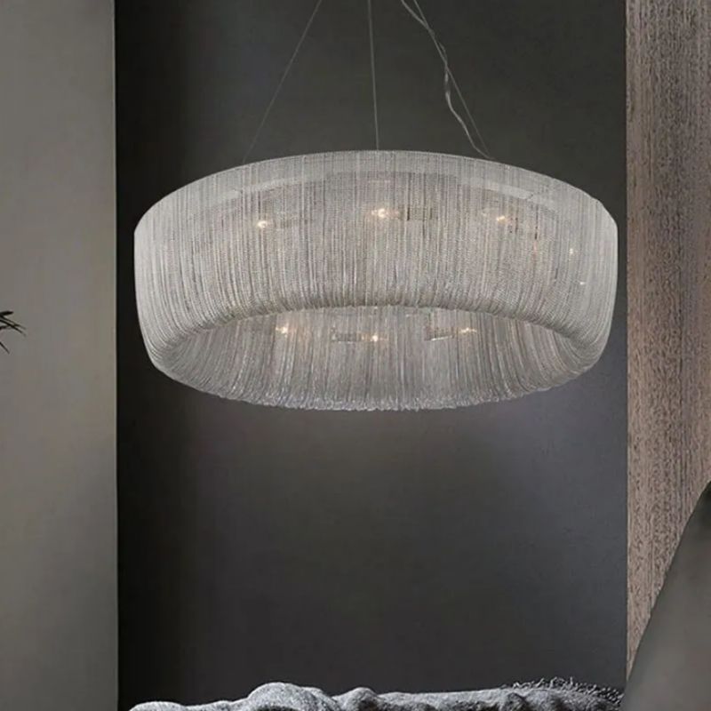 Cadenas Aluminum Chain Tassel Chandelier-Meet Lighting