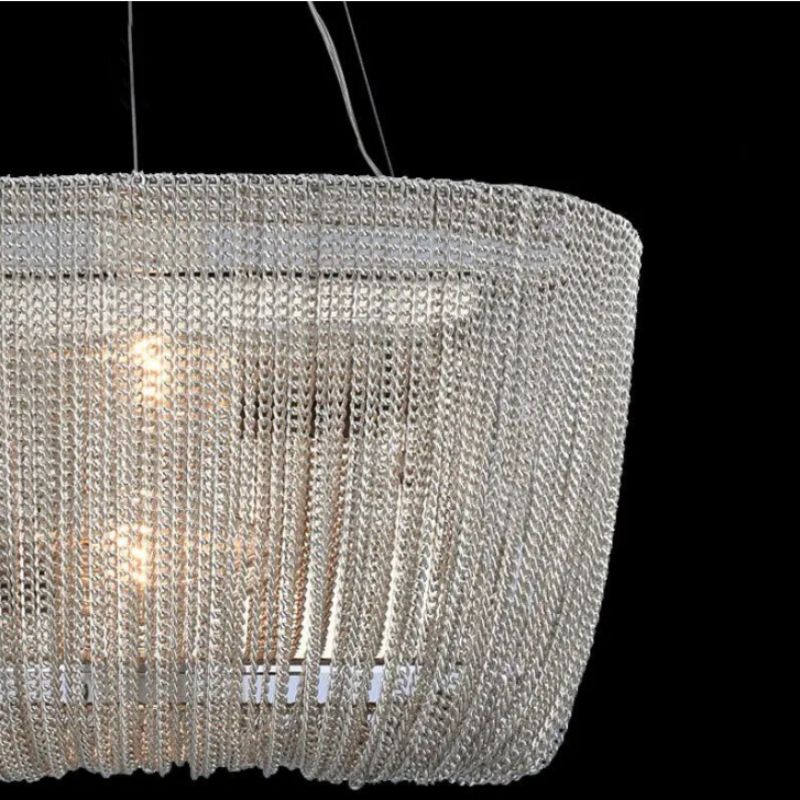 Cadenas Aluminum Chain Tassel Chandelier-Meet Lighting