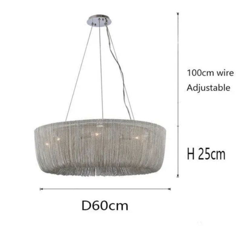 Cadenas Aluminum Chain Tassel Chandelier-Meet Lighting