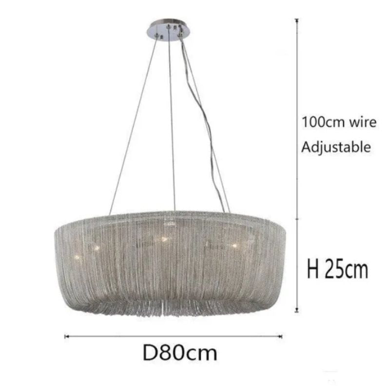 Cadenas Aluminum Chain Tassel Chandelier-Meet Lighting