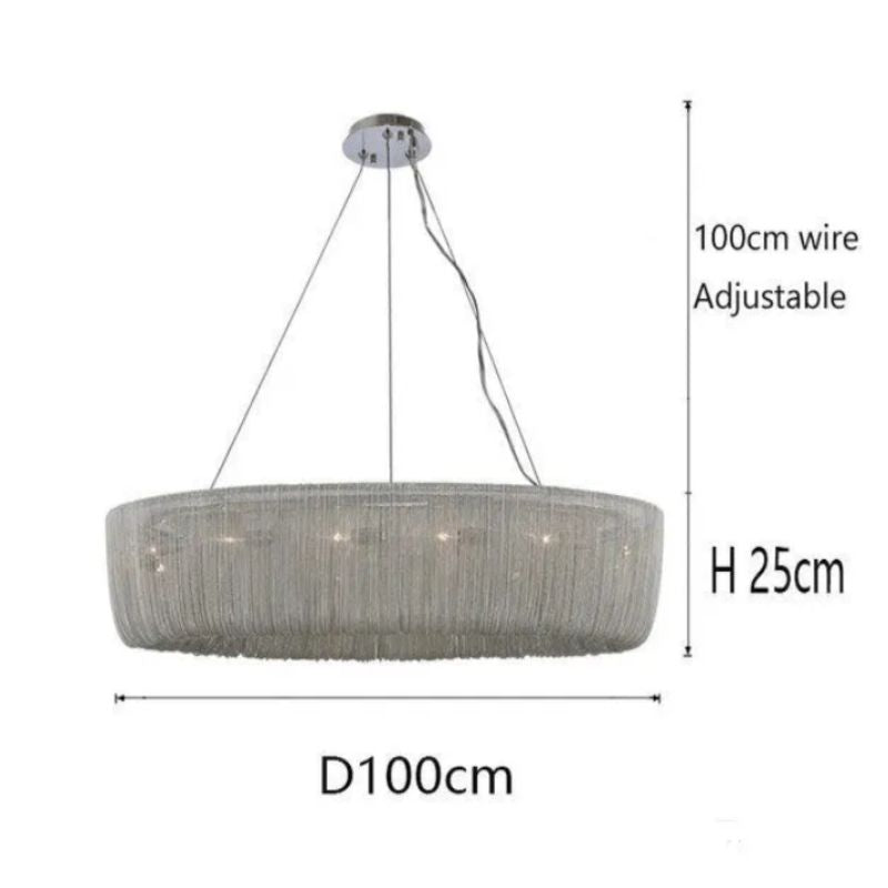 Cadenas Aluminum Chain Tassel Chandelier-Meet Lighting
