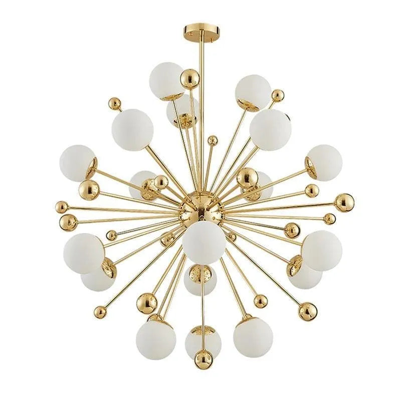 Cami Gold And White Chandelier D 40"-MEET LIGHTING