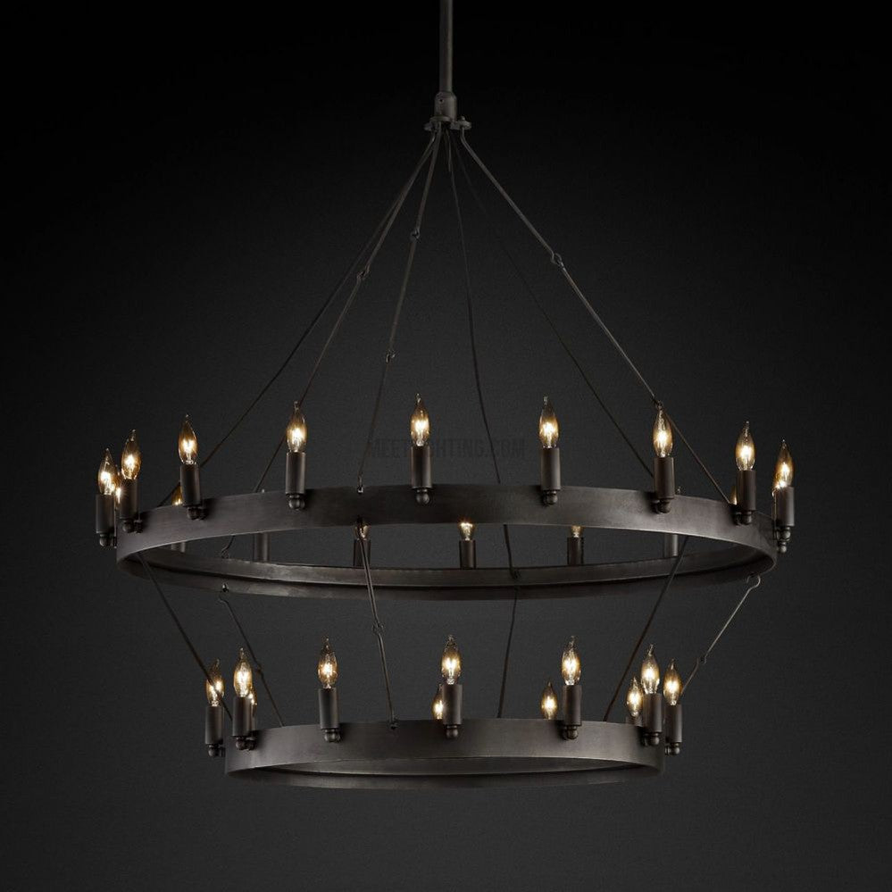 Camilo Vintage Candelabra 2-Tier Round Chandelier-Meet Lighting