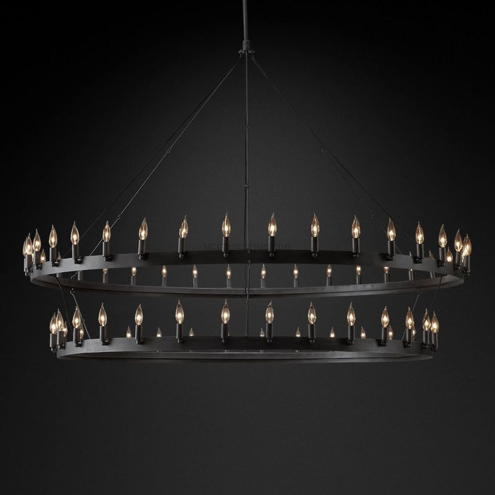Camilo Vintage Candelabra 2-Tier Round Chandelier-Meet Lighting