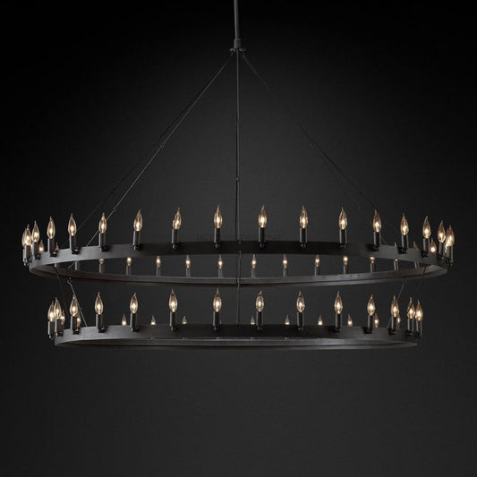 Camilo Vintage Candelabra 2-Tier Round Chandelier-Meet Lighting