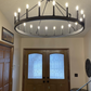 Camilo Vintage Candelabra/Filament Round Chandelier Lacquered Brass-Meet Lighting