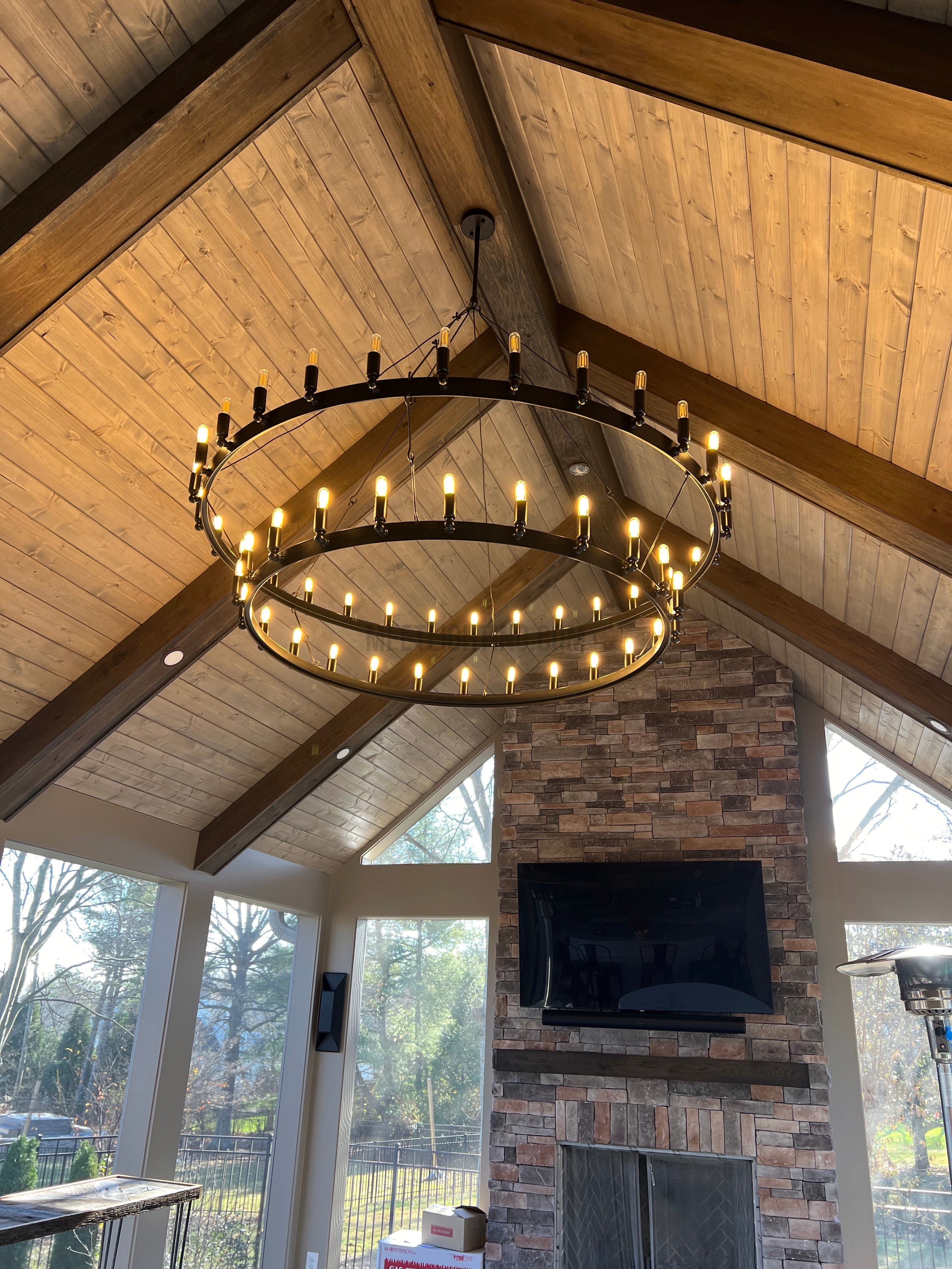 Camino Vintage Filament 2-tier Chandelier-MEET LIGHTING