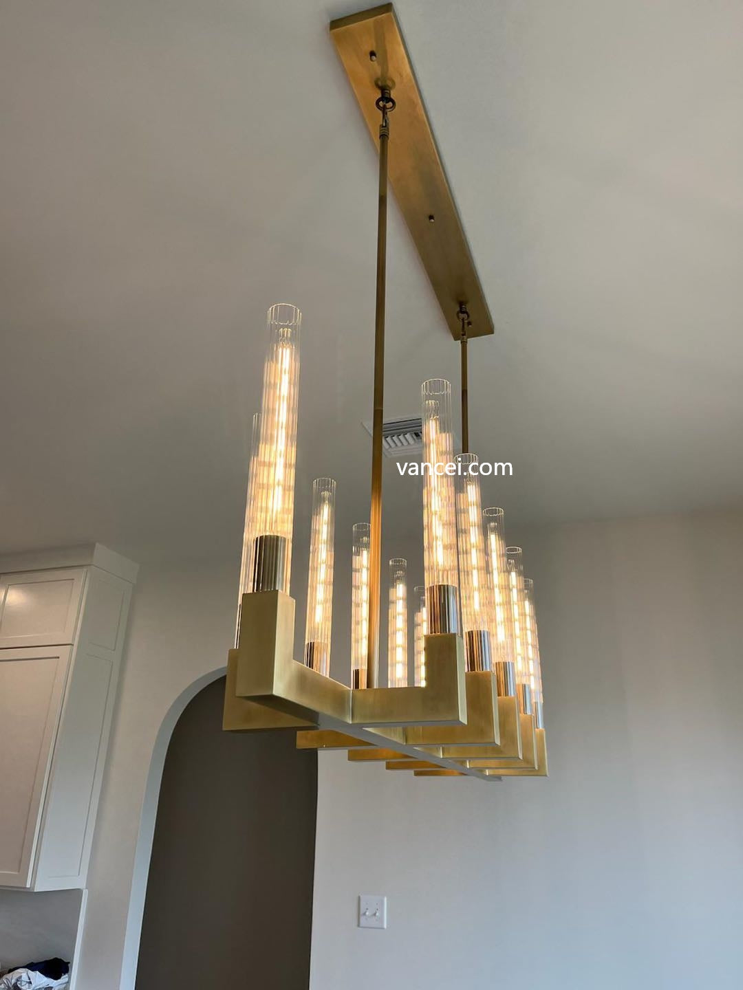 Candlestick Linear Chandelier 67"-Meet Lighting