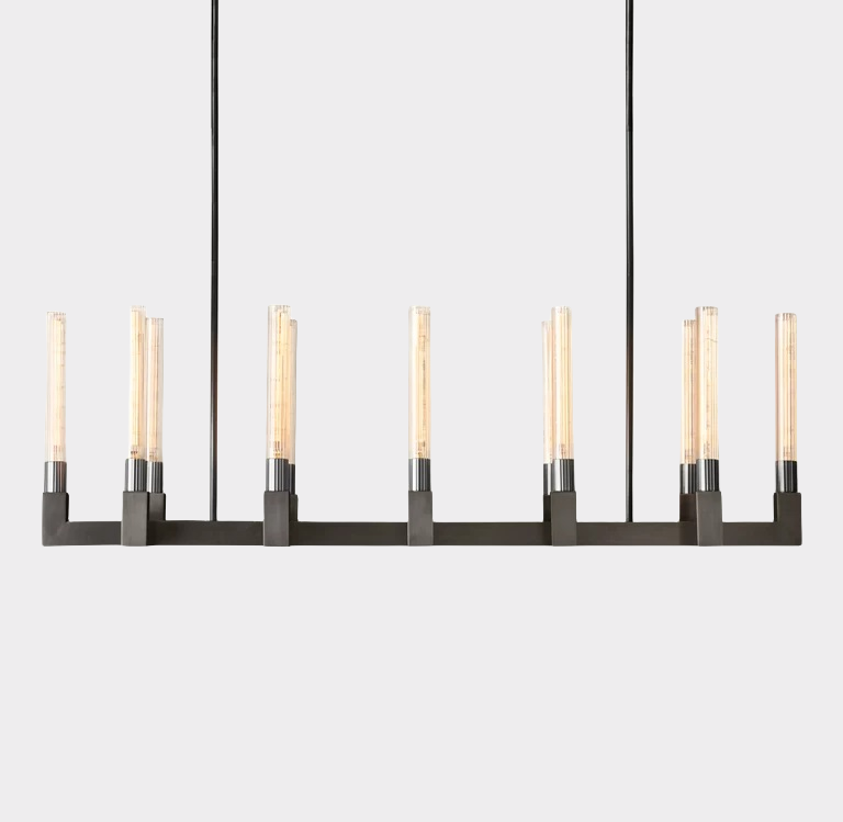 Candlestick Linear Chandelier 67"-Meet Lighting