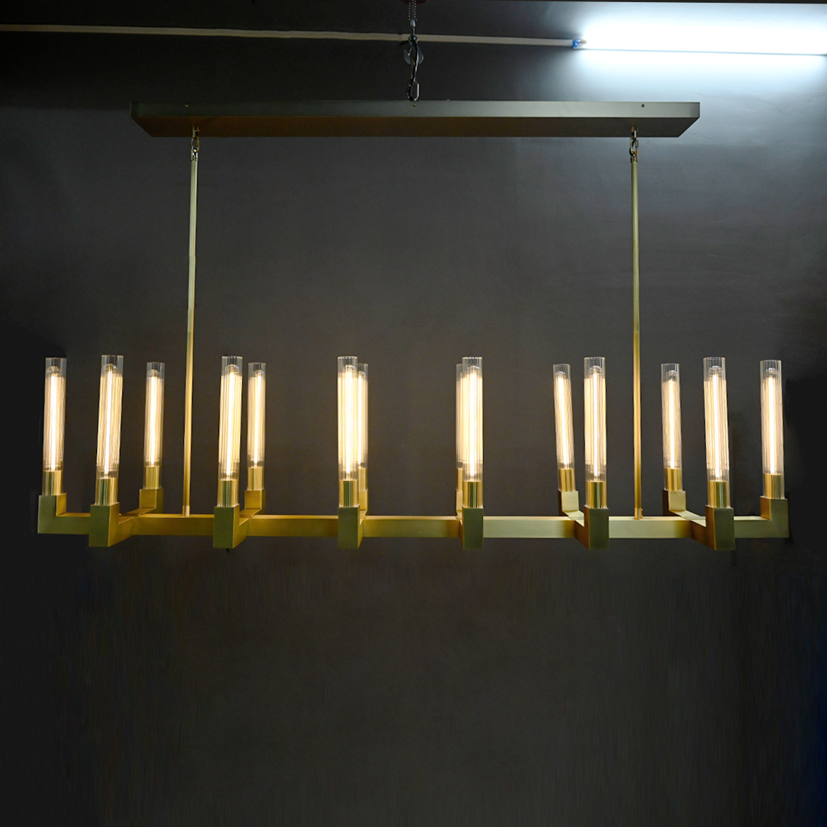 Candlestick Linear Chandelier 67"-Meet Lighting
