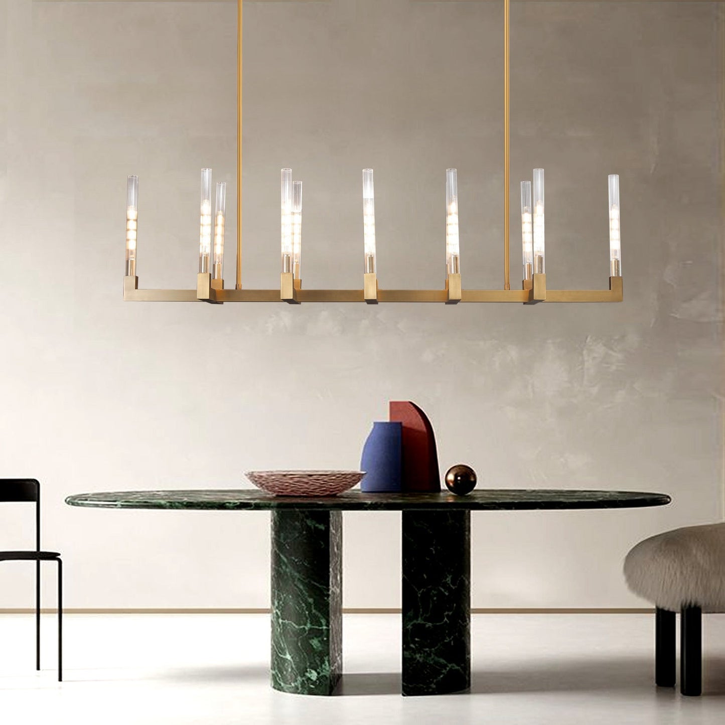 Candlestick Linear Chandelier 67"-Meet Lighting