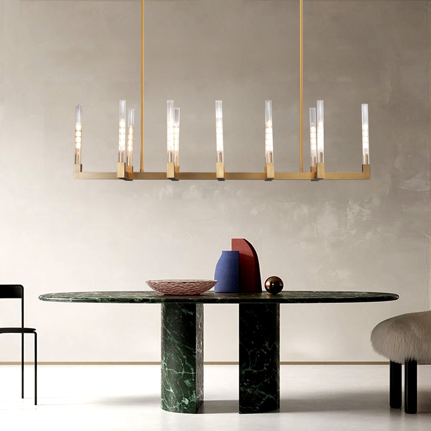 Candlestick Linear Chandelier 67"-Meet Lighting
