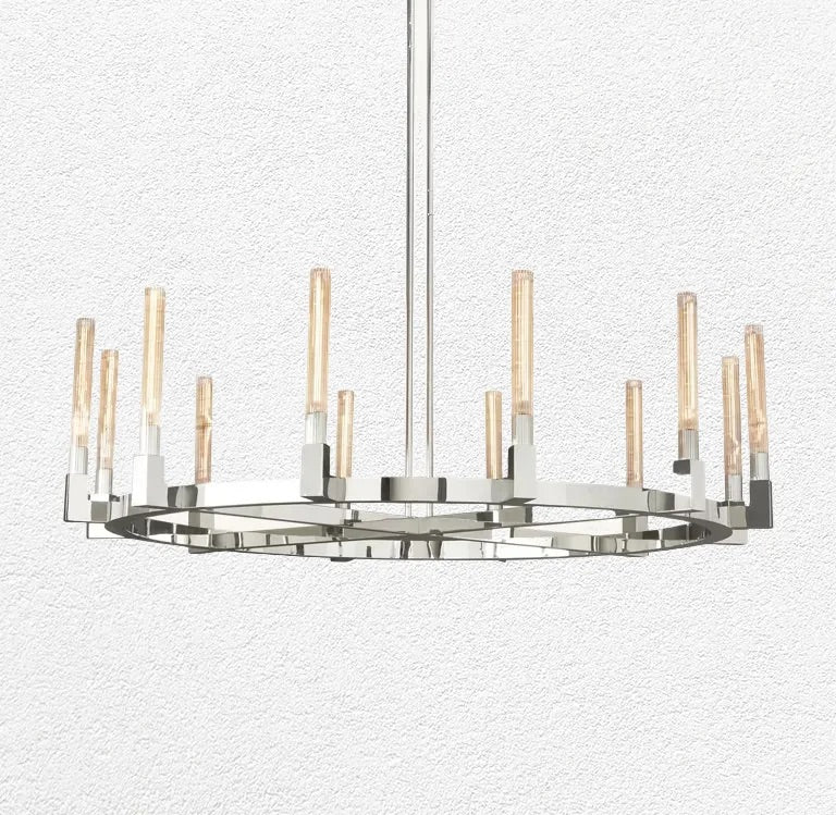 Candlestick Round Chandelier 60"-Meet Lighting
