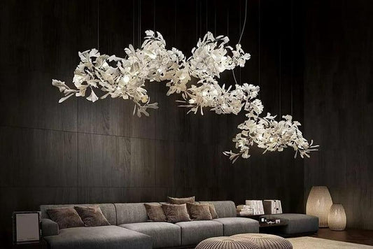 Ceramic Ginkgo Branch Chandelier-Meet Lighting