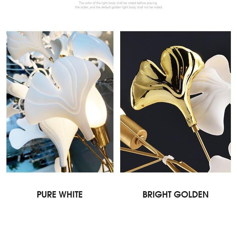 Ceramic Ginkgo Branch Chandelier-MEET LIGHTING