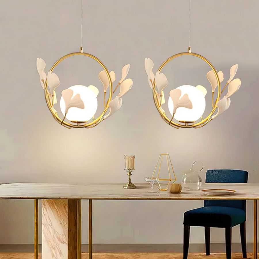 Ceramic Ginkgo Leaf Pendant-Meet Lighting