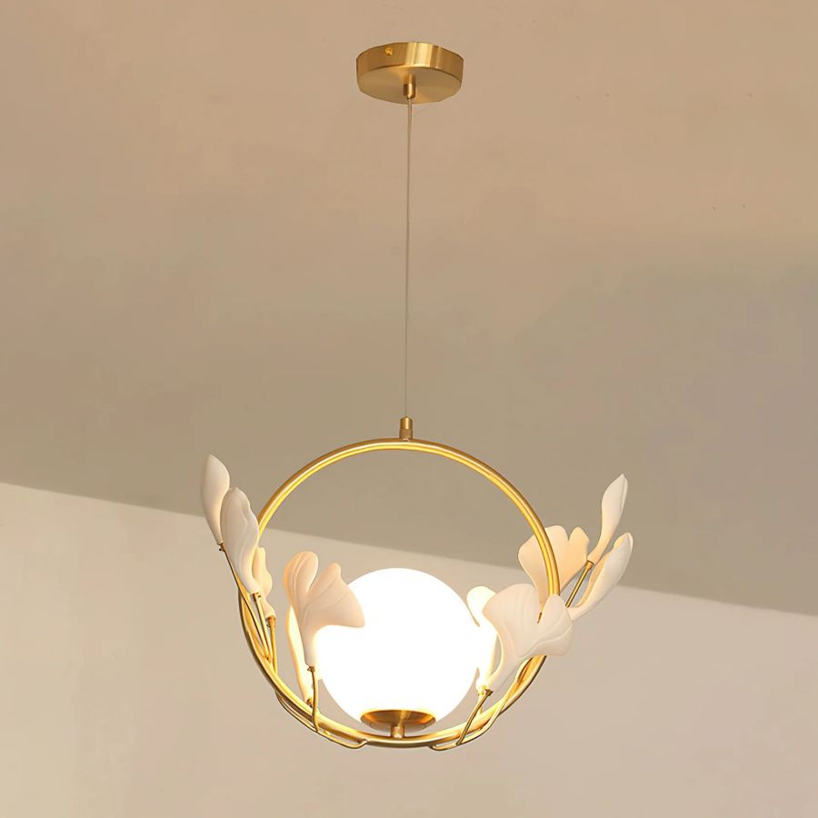 Ceramic Ginkgo Leaf Pendant-Meet Lighting