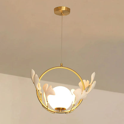 Ceramic Ginkgo Leaf Pendant-Meet Lighting