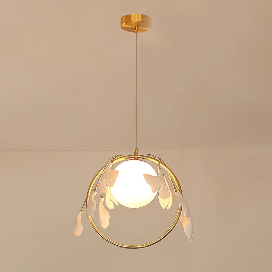 Ceramic Ginkgo Leaf Pendant-Meet Lighting