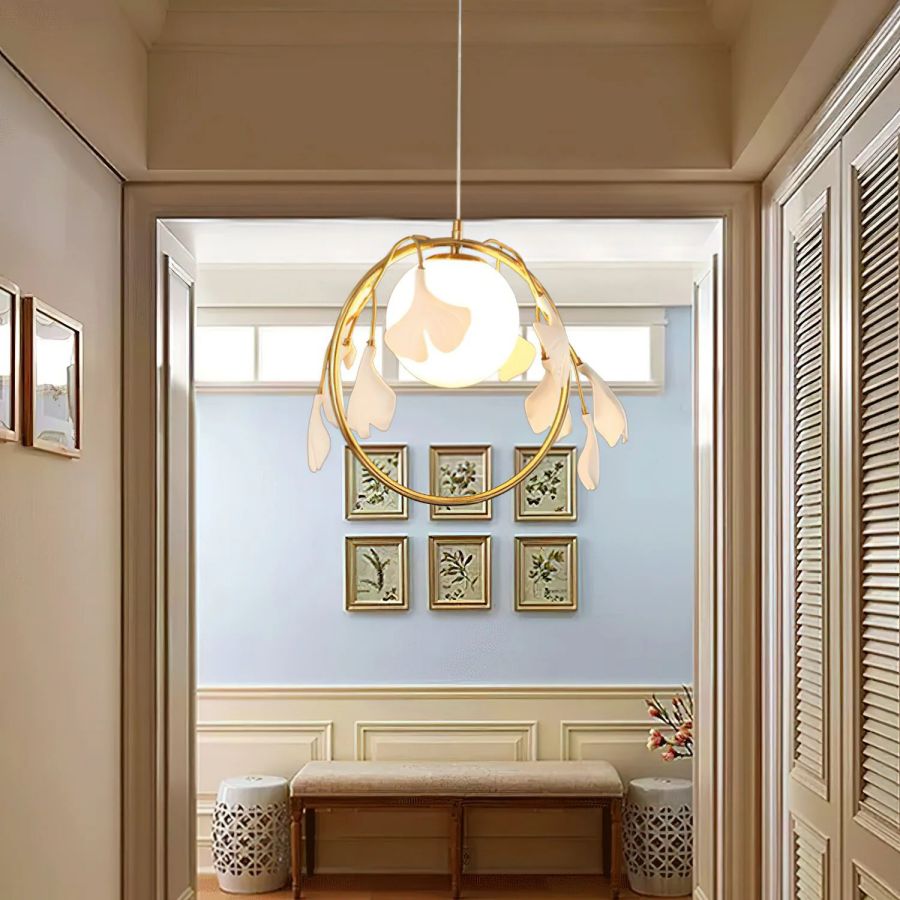 Ceramic Ginkgo Leaf Pendant-Meet Lighting