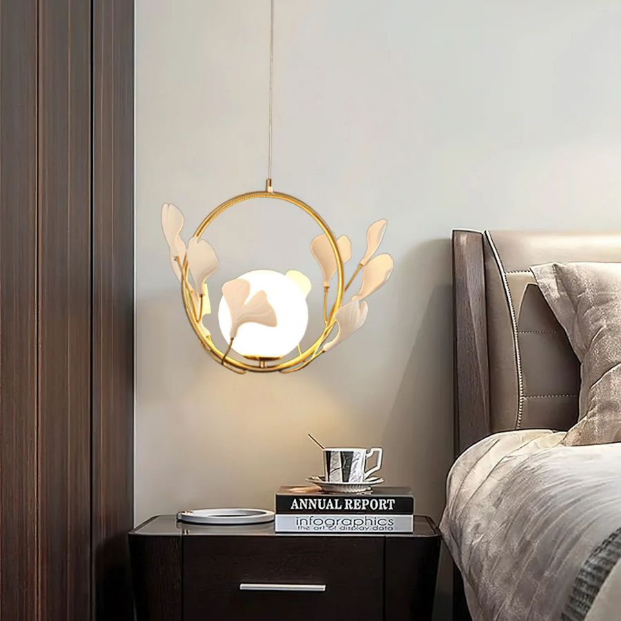 Ceramic Ginkgo Leaf Pendant-Meet Lighting
