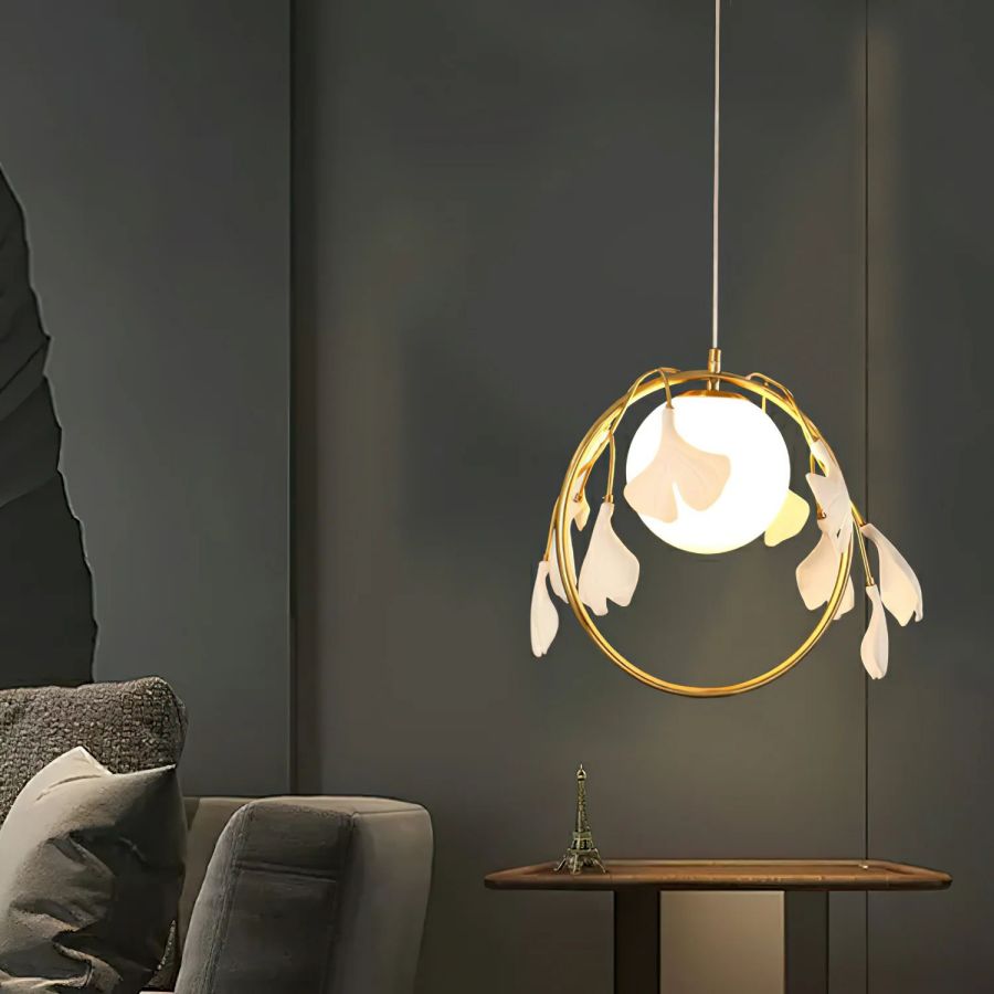 Ceramic Ginkgo Leaf Pendant-Meet Lighting