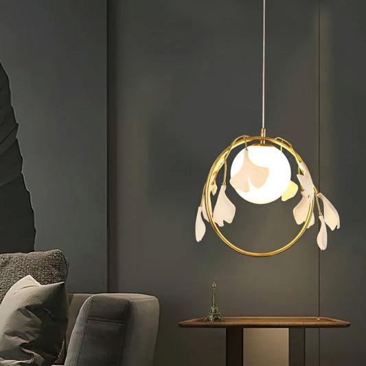 Ceramic Ginkgo Leaf Pendant-Meet Lighting