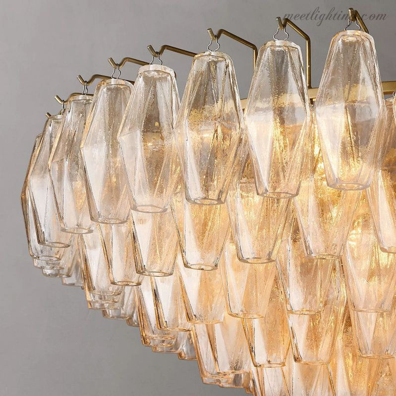 Chara Glass Tiered Round Chandelier 37"-MEET LIGHTING