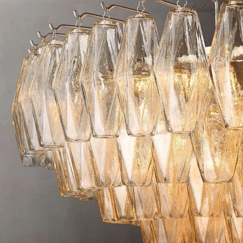 Chara Glass Tiered Round Chandelier 47"-MEET LIGHTING