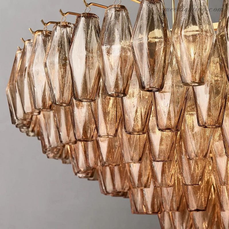 Chara Glass Tiered Round Chandelier 47"-MEET LIGHTING