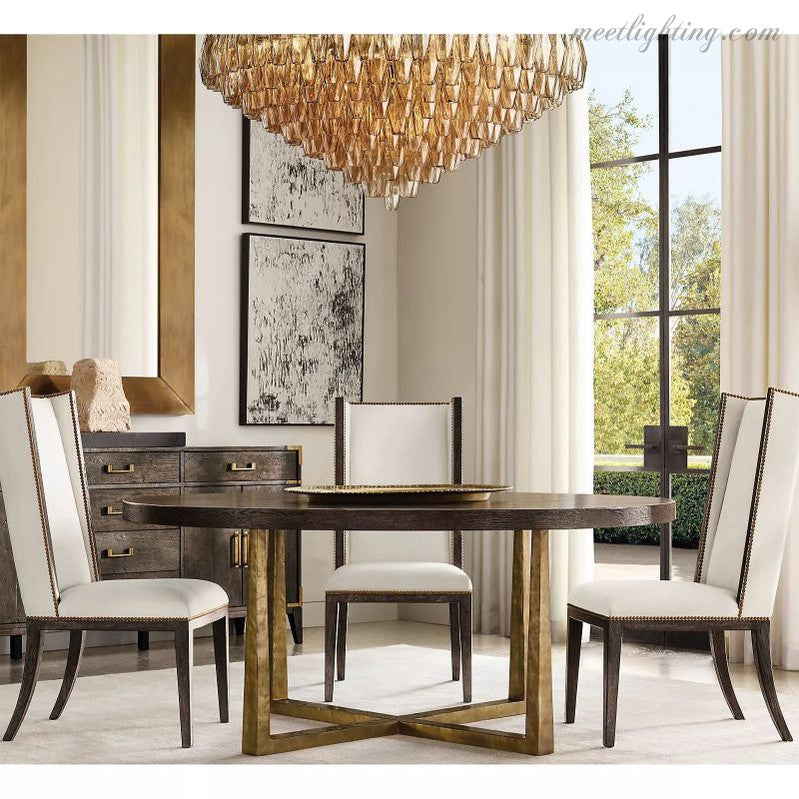 Chara Glass Tiered Round Chandelier 47"-MEET LIGHTING