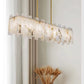 Charlene Marble Brass Linear Chandelier-Meet Lighting