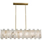 Charlene Marble Brass Linear Chandelier-Meet Lighting