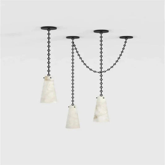 Charlene Marble Modern 3-Light Chandelier-Meet Lighting
